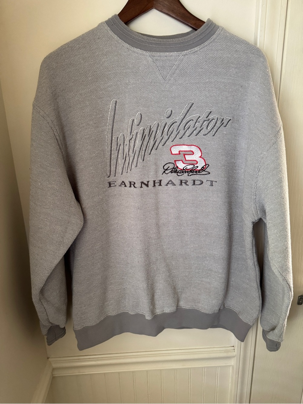 Chase Authentics Dale Earnhardt Intimidator NASCAR Sweatshirt Grey Mens Large